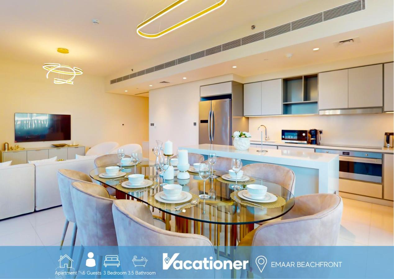 Vacationer Holiday Homes I Lux 3 Bed I Private Beach Access, Emaar Beachfront I Sunrise Bay Tower 2