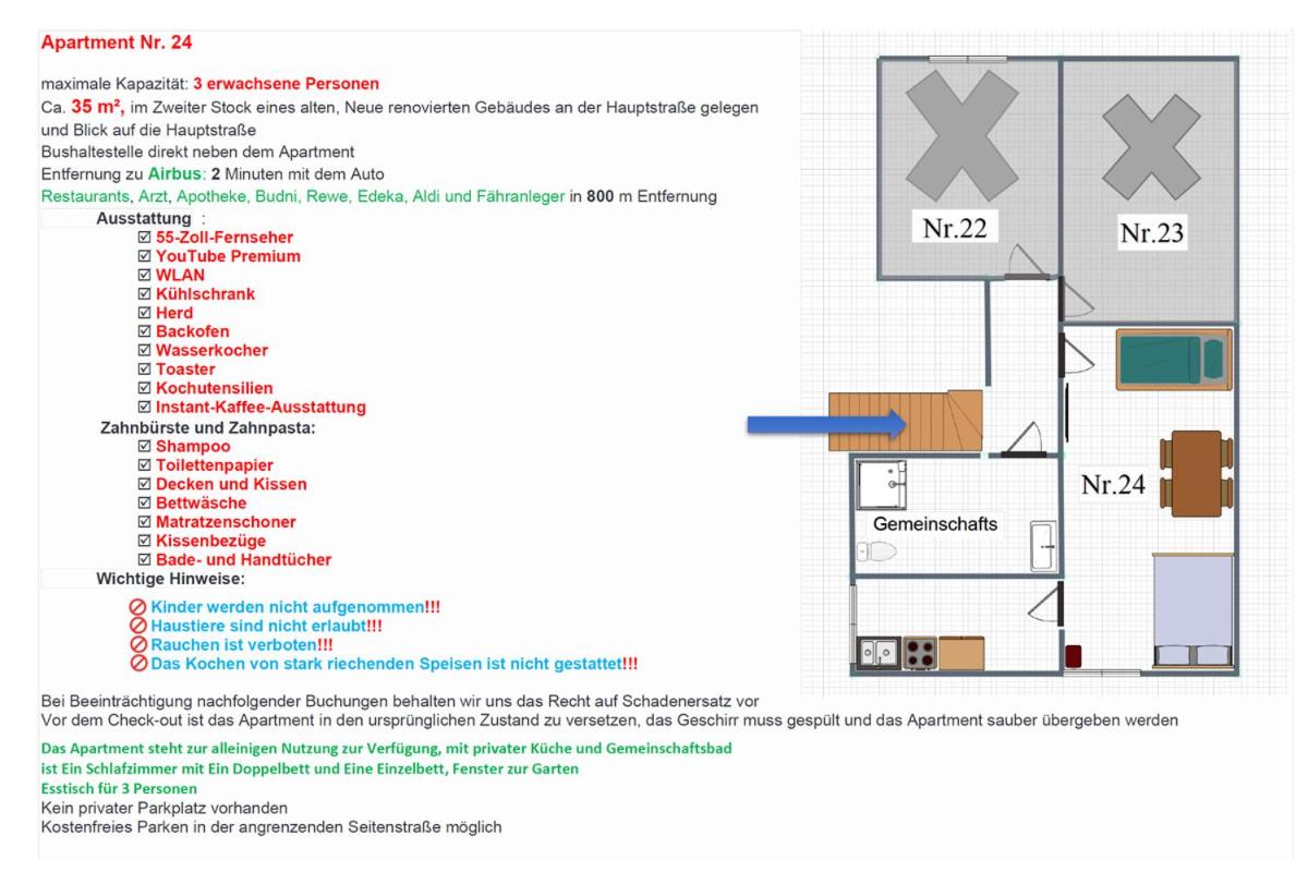 Finkenwerder Larisa's Nr24 Private Küche Gemeinschaftliches Bad WC