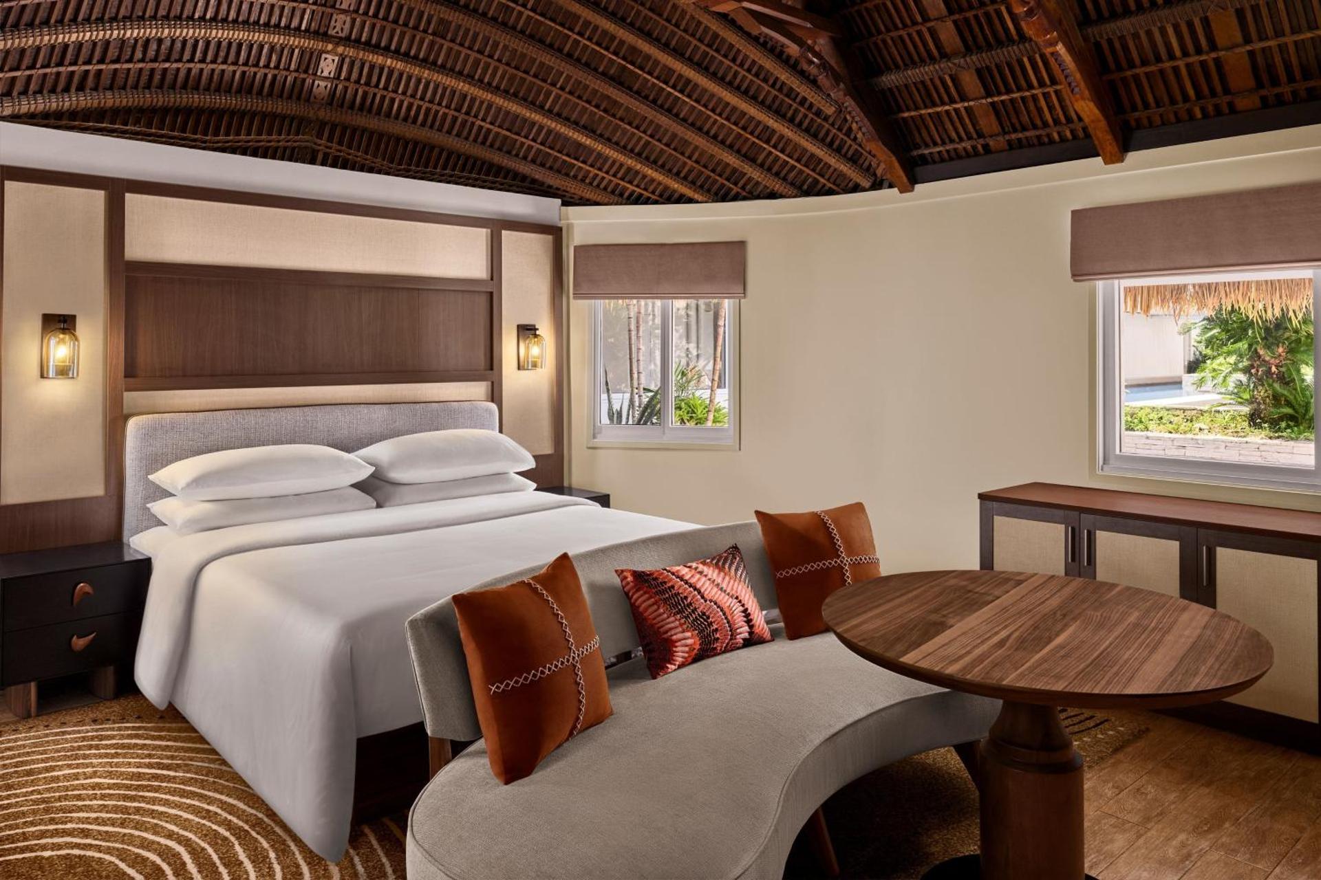 Family Room with Single Bunk Bed and One King Bed and Pool View