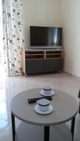 Televízia a/alebo spoločenská miestnosť v ubytovaní Apartman Viktorija