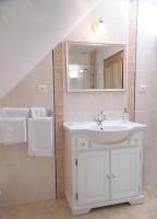a white bathroom with a sink and a mirror at Côte d&#39;Opale - La Ferme des Saules in Millam