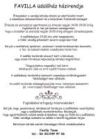 Plan piętra w obiekcie Favilla üdülőház