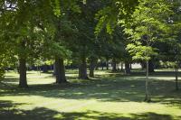 a park filled with lots of trees and grass at Campanile Hotel Compiegne in Compiègne