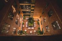 an overhead view of a brick building with plants at Rosa Malacca in Melaka