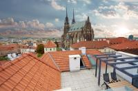Nespecifikovaný výhled na destinaci Brno nebo výhled na město při pohledu z apartmánu
