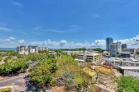 an aerial view of a city with buildings at Argus Apartments Darwin in Darwin