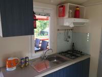 Kuchyň nebo kuchyňský kout v ubytování Mobile Homes Comfort ELBA Zelena Laguna