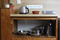 Kuchyň nebo kuchyňský kout v ubytování Apartmány za sakurou