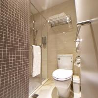 a bathroom with a toilet and a shower at Beauty Hotels Taipei - Hotel B6 in Taipei
