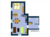 Půdorys ubytování Apartmány Cestář Boží Dar