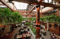 an overhead view of a restaurant with people sitting at tables at Balmoral Hotel San José CR, Historic District in San José