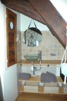 a bathroom with a sink and a glass sink at appartement à Colmar in Colmar