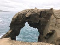 a rock sculpture of an elephant head on the beach at Corner Inn九份住宿I 小角落民宿I 機車租借I日夜間導覽 in Jiufen