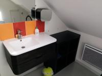 a bathroom with a sink and a mirror at Appartements T2 Proche de Rennes in Chantepie