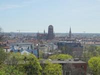 Výhľad na mesto Gdansk alebo výhľad na mesto priamo z privátu