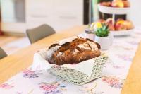 a loaf of bread in a basket on a table at Auszeit beim Oswald in Micheldorf in Oberösterreich
