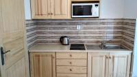 Kuchyň nebo kuchyňský kout v ubytování apartmány Gingo