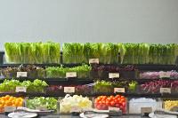 a produce section of a store with vegetables and fruits at Silks Place Taroko Hotel in Fushi