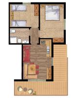Plán poschodí v ubytovaní Residence Costa Burjada