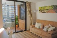 A seating area at Recently refurbished apartment with sea views.