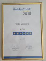 Certifikát, ocenenie alebo iný dokument vystavený v ubytovaní Villa Volcera