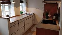 a kitchen with a sink and a counter top at Aalborg City Rooms ApS in Aalborg