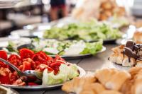 a table topped with plates of food with appetizers at Daniela Diving Resort Dahab in Dahab