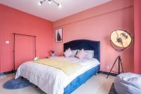 Zhengzhou Jinshui·Provincial Government· Locals Apartment 00161830にあるベッド