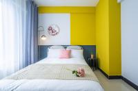 Zhengzhou Jinshui·Provincial Government· Locals Apartment 00161830にあるベッド