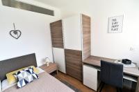 Posteľ alebo postele v izbe v ubytovaní Fran Green & Blue apartment