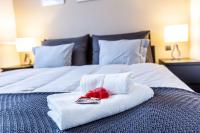 Postel nebo postele na pokoji v ubytování Apartmán v srdci Českého ráje