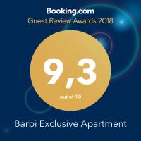 Certifikát, ocenenie alebo iný dokument vystavený v ubytovaní Barbi Exclusive Apartment
