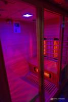 a room with purple lights in a room at Chambre d&#39;hôtes source de la St Baume in Plan dʼAups