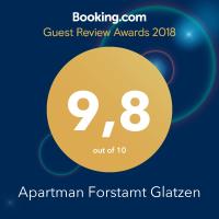 Certifikát, hodnocení, plakát nebo jiný dokument vystavený v ubytování Apartman Forstamt Glatzen Kladska