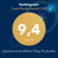 Certifikát, ocenenie alebo iný dokument vystavený v ubytovaní Apartamenty Blisko Plaży Podczele
