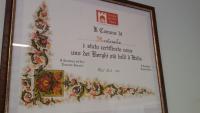 Certifikát, ocenenie alebo iný dokument vystavený v ubytovaní La Perla
