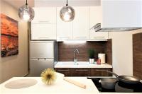 Kuchyň nebo kuchyňský kout v ubytování Metro Apartment
