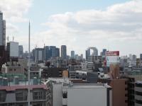 ホステルから撮影された、または一般的な大阪市の景色