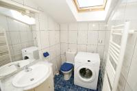 a bathroom with a washing machine and a sink at T2 idéal curiste ou vacanciers au centre de Cambo in Cambo-les-Bains