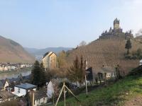 a town with a castle on top of a hill at Gästehaus Ziemons in Cochem