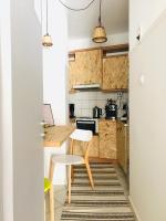 A kitchen or kitchenette at Stefanias sunny Acropolis Studio on Drakou pedestrian