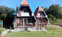 a house with two turrets on top of a yard at Vili Bilyana in Crni Vrh
