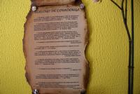 a piece of paper on a yellow wall at Casa Rural Priena in Covadonga