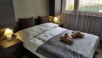 Postel nebo postele na pokoji v ubytování Nice Wellness Apartman
