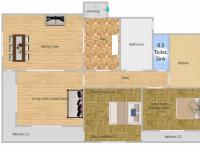 Plán poschodí v ubytovaní Spacious & Sunny Kolonaki Apt 5 mins metro/ACx3/1.5 BT