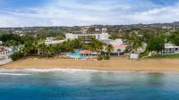 an aerial view of a resort on the beach at Rincon of the Seas Grand Caribbean Hotel in Rincon