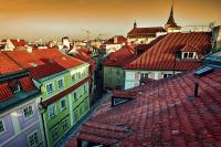 Nespecifikovaný výhled na destinaci Praha nebo výhled na město při pohledu z apartmánu