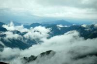 a view of a mountain range with clouds at Alishan B&amp;B YunMinGi in Fenqihu