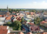 Nespecifikovaný výhled na destinaci Nymburk nebo výhled na město při pohledu z penzionu