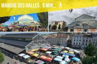 a collage of pictures of a market with cars parked at Votre Escale - Le Globe Trotteur in Niort